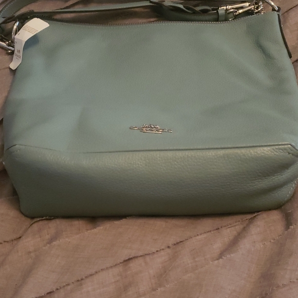 Blue leather Coach messenger bag - Picture 5 of 5